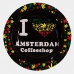 Rasta Blätter I love Ams Coffeeshop Metall Aschenbecher