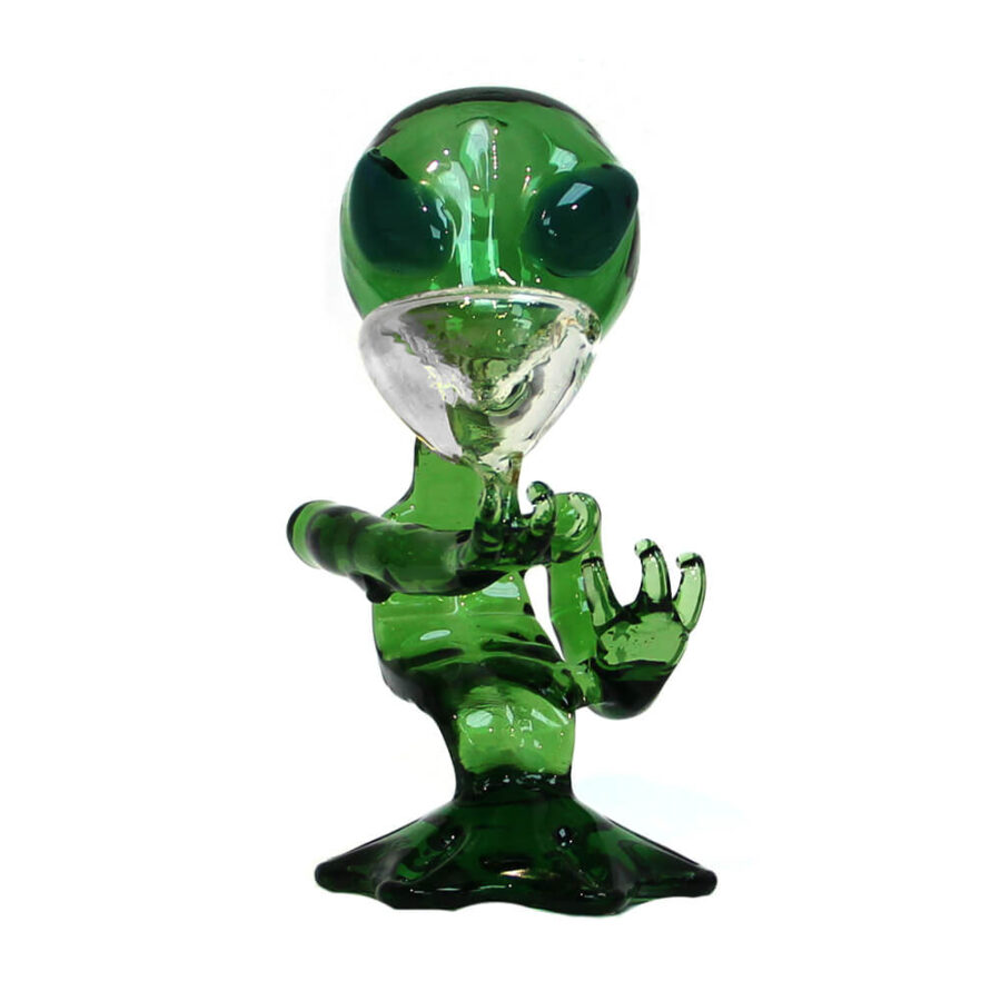 Grüne Alien Bong aus Cristal 15cm