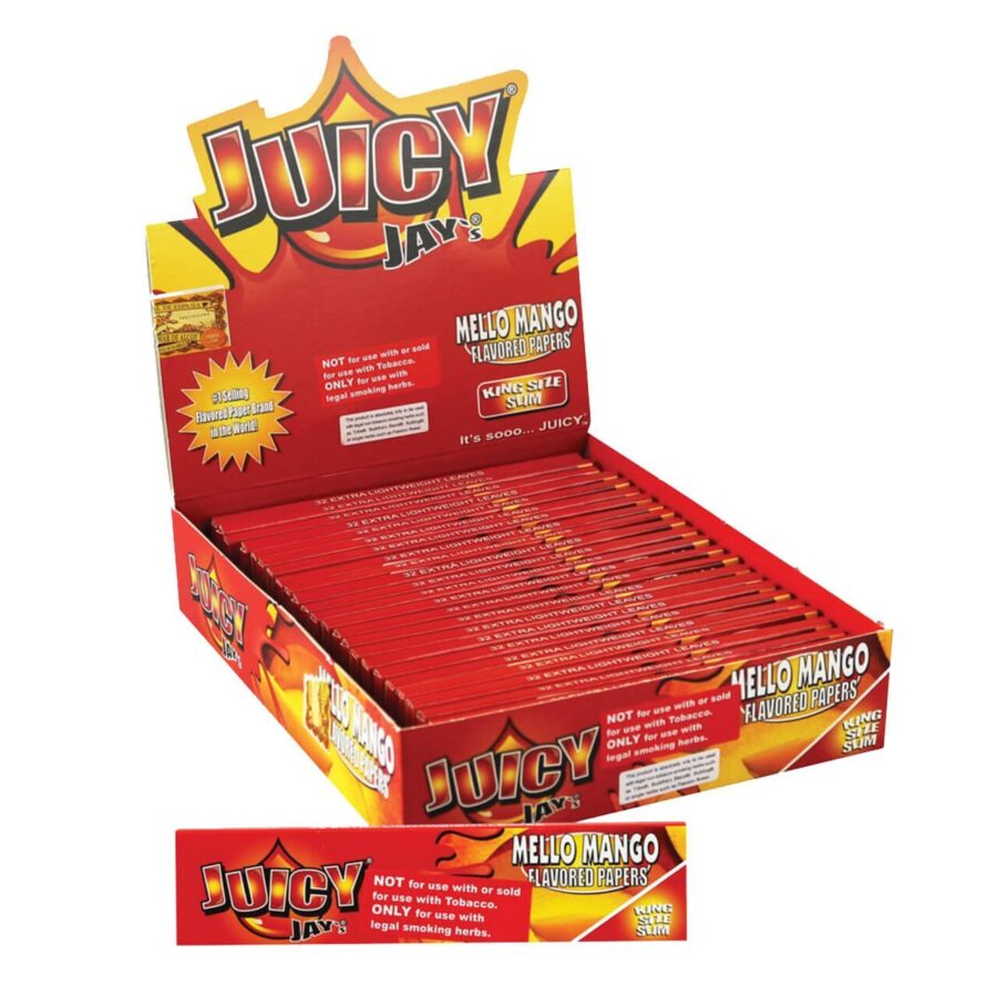 Juicy Jays kingsize Mello Mango rolling papers (24stk/display)