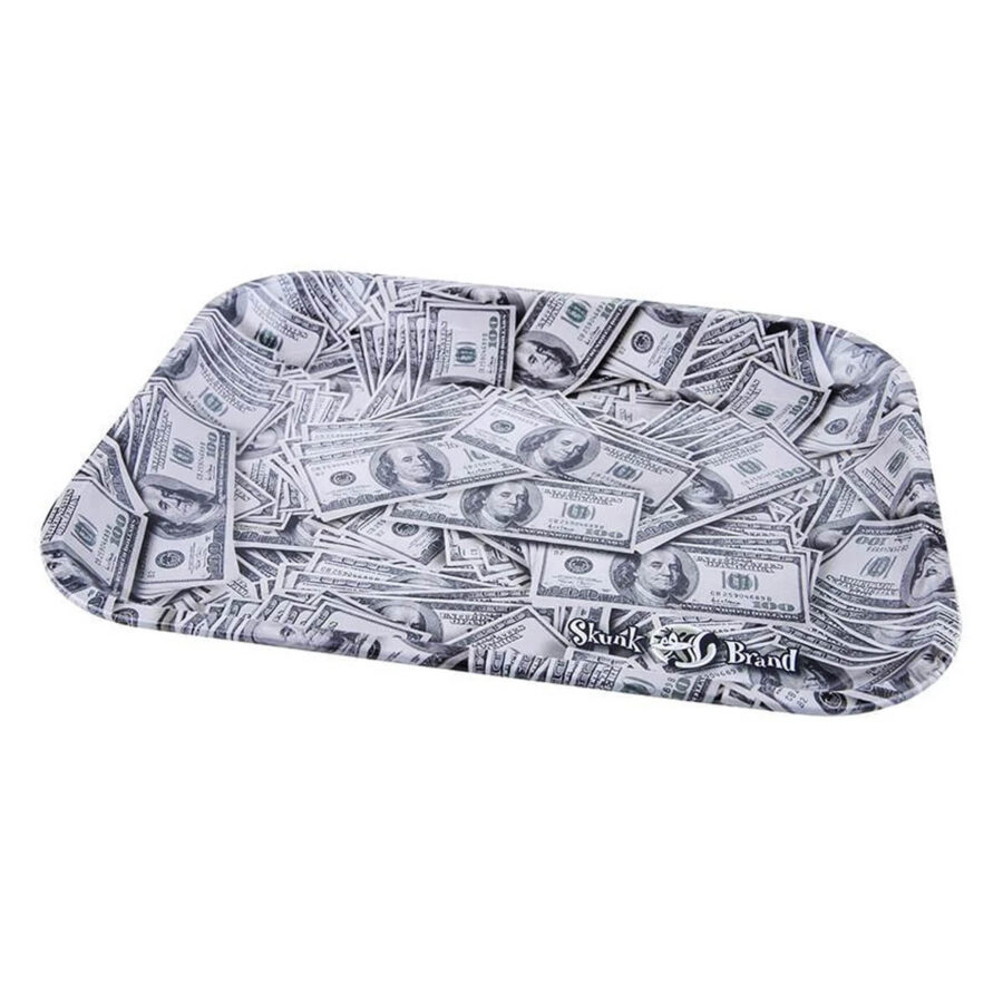 Skunk Brand Dollar Bills Metall Rolling Tray