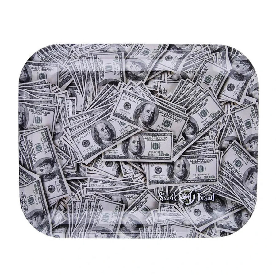 Skunk Brand Dollar Bills Metall Rolling Tray