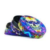 Psy Flames Skulls Metall-Grinder Mixed Designs 4 Teile - 50mm (6stk/display)