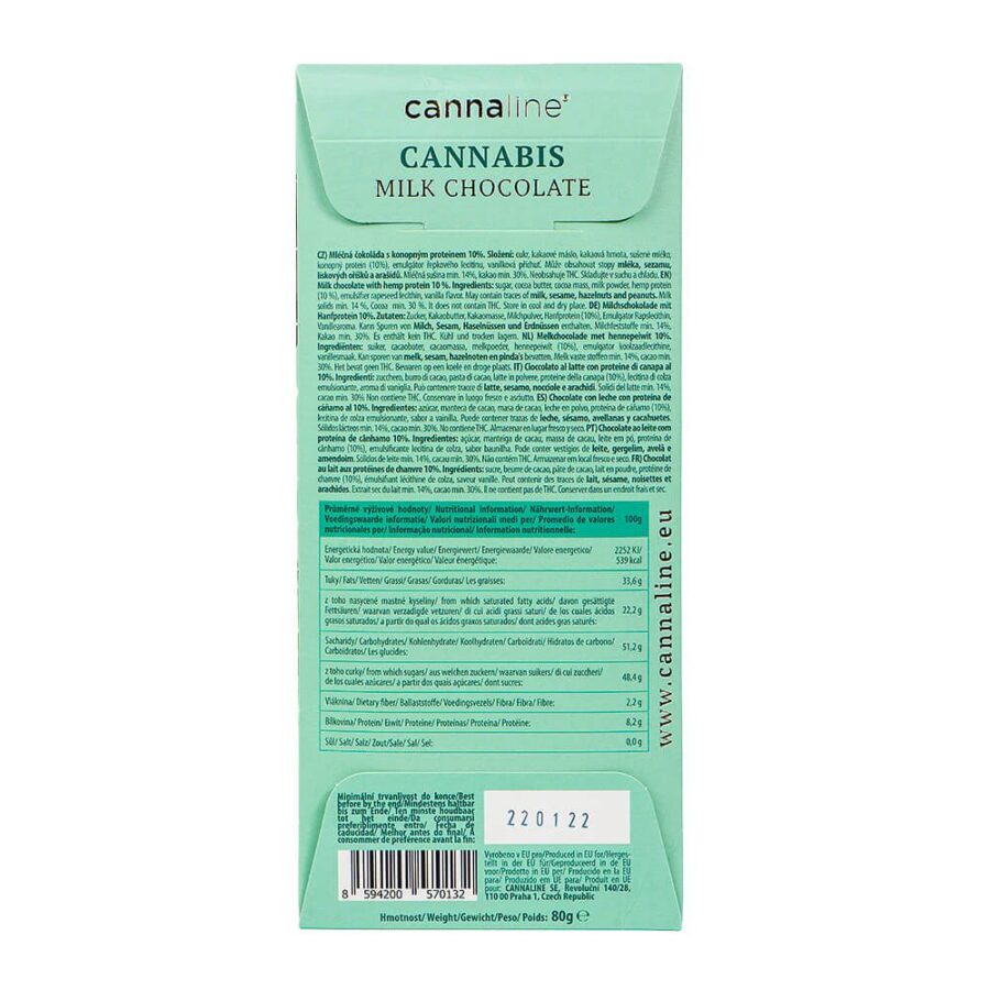 Cannaline Cannabis Vollmilchschokolade (20x80g)