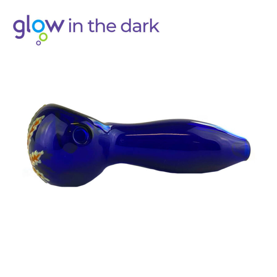 Blaue Cristal Pfeife Glow in the Dark 10cm