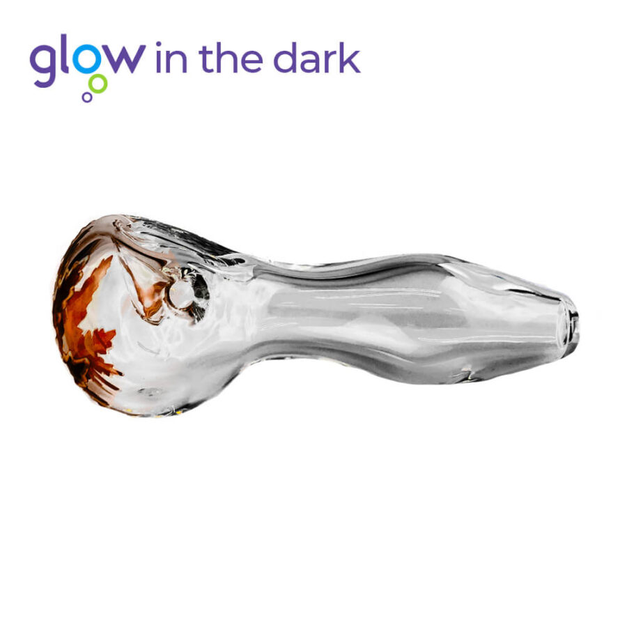 Transparente Glaspfeife Glow in the Dark 10cm