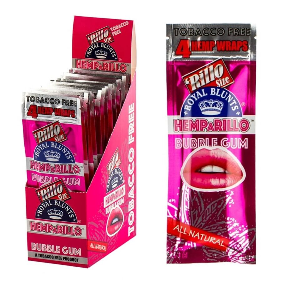 Hemparillo Hanf Wraps Bubblegum x4 Blunts (15 Packs/Display)