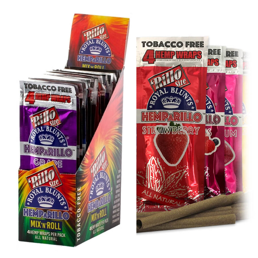 Hemparillo Hanf Wraps Blunts Mix N Roll x4 Blunts (15packs/display)