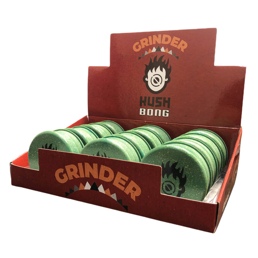 Umweltfreundlicher Grinder ZigZag Grün 3 Teile - 60mm (12stk/display)