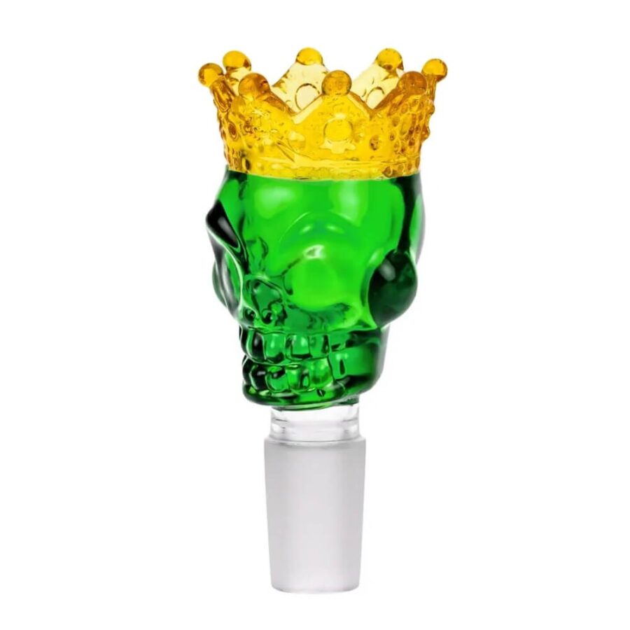 Skull Crown Green Cristal Bong Bowl 18mm