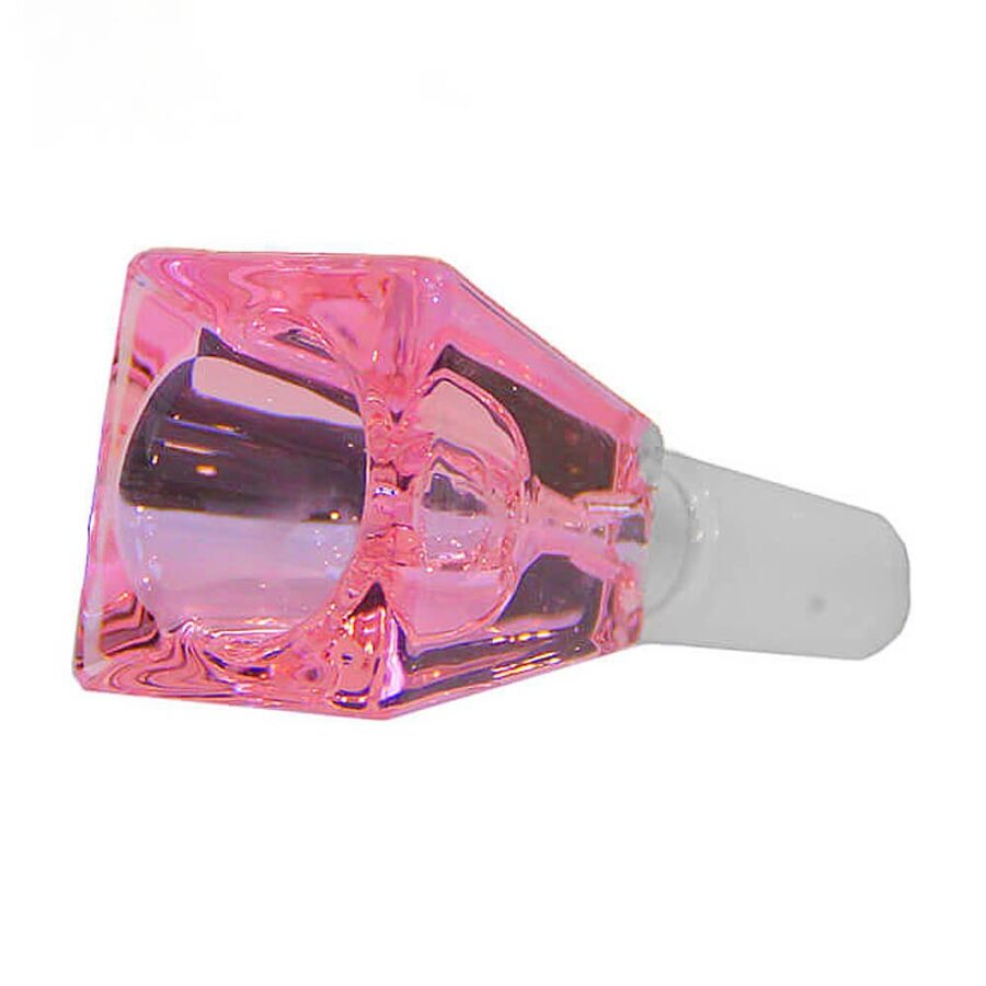 Rechteckiger Würfel Rosa Cristal Glas Bong Schale 18mm