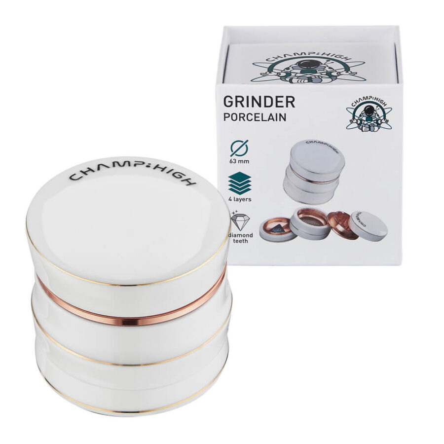 Champ High Porzellan Grinder Weiß 4 Teile - 63mm