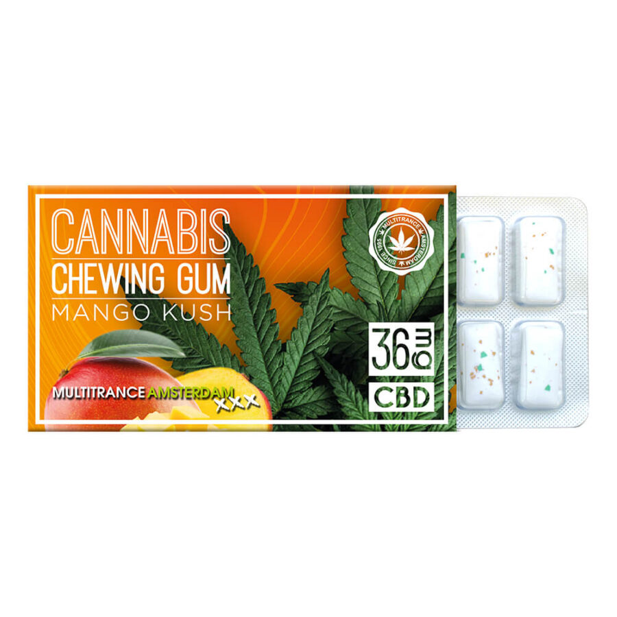 Haze Cannabis Kaugummis Mango 36mg CBD (24stk/Display)