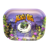 Best Buds Thin Box Rolling Tray mit Lagerung Alien OG