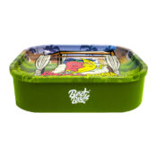 Best Buds Thin Box Rolling Tray with Storage Strawberry Banana