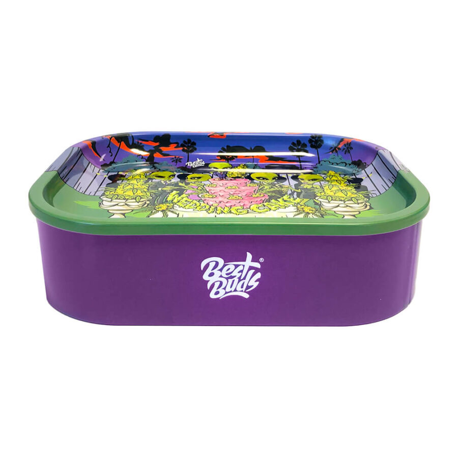 Best Buds Thin Box Rolling Tray mit Lagerung Hochzeitstorte