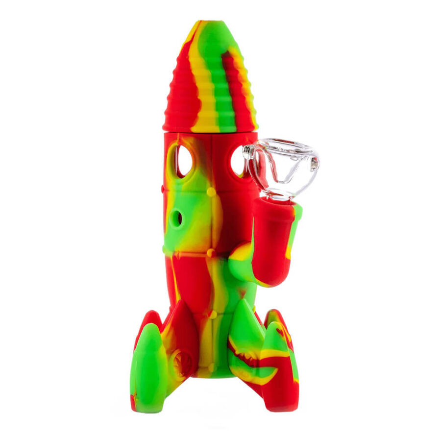 Silikonbong Rasta mit leuchtenden LED-Lichtern 20cm