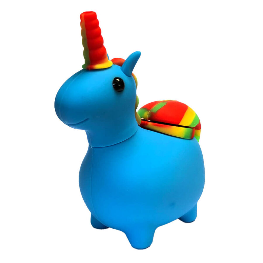 Blaue Einhorn Silikonpfeife 12cm