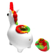 Weiße Einhorn Silikonpfeife 12cm