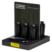 Clipper Feuerzeug Metall Matt Schwarz Mini (12 Stück/Display)