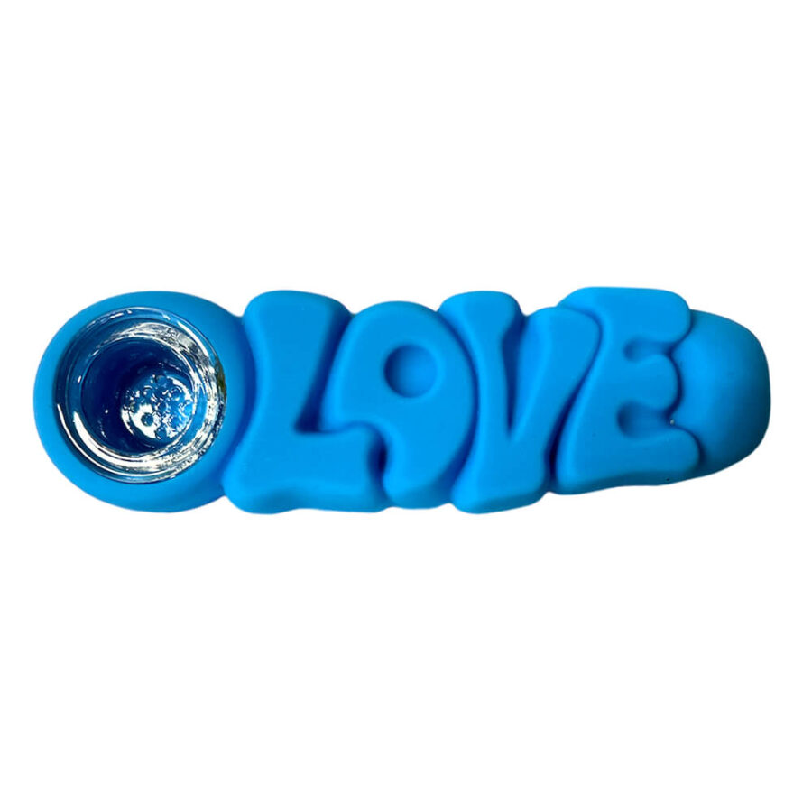 Liebe Silikonpfeife Blau 12cm