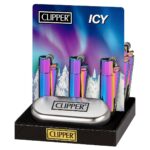 Clipper The Bulldog ICY Metall-Feuerzeuge mit Geschenkbox (12 stk/display) Clipper The Bulldog ICY Metal LightersGiftbox