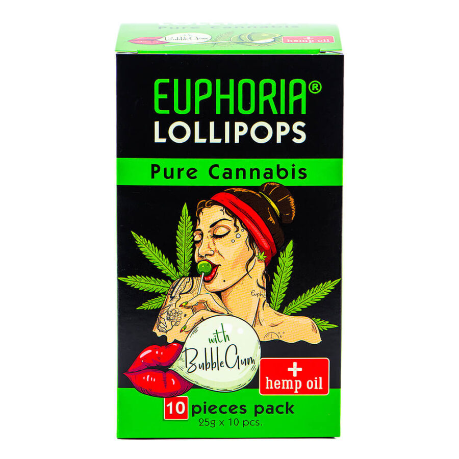 Euphoria Cannabis Lollipops Reines Cannabis (12er Packs/Masterbox)