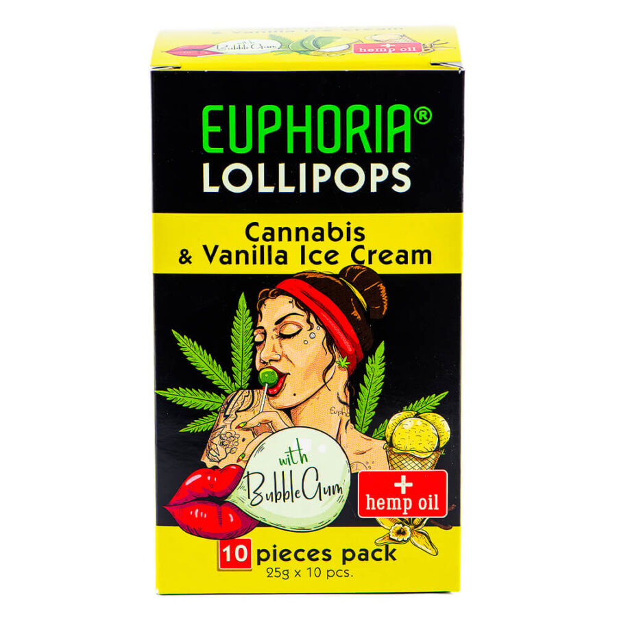 Euphoria Cannabis Lollipops Vanilla Ice Cream (12er Pack/Masterbox)