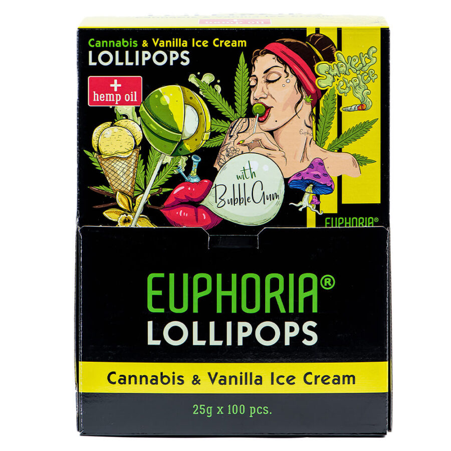 Euphoria Cannabis Lollipops Vanilla Ice Cream (25gx100Stk)