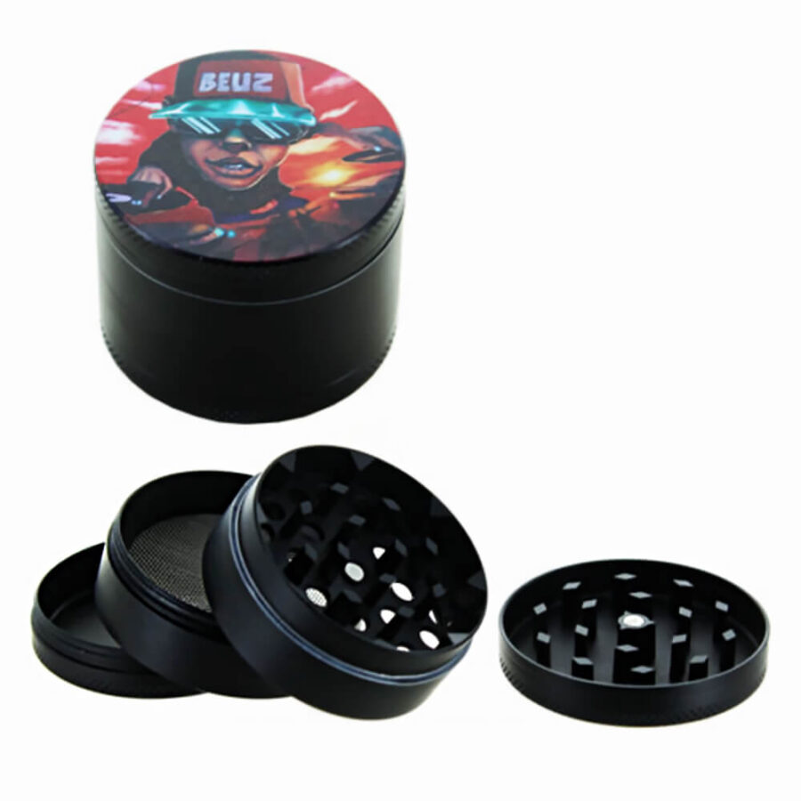 Beuz Aluminium Grinder DJ Beuz Schwarz 50mm (6stk/display)