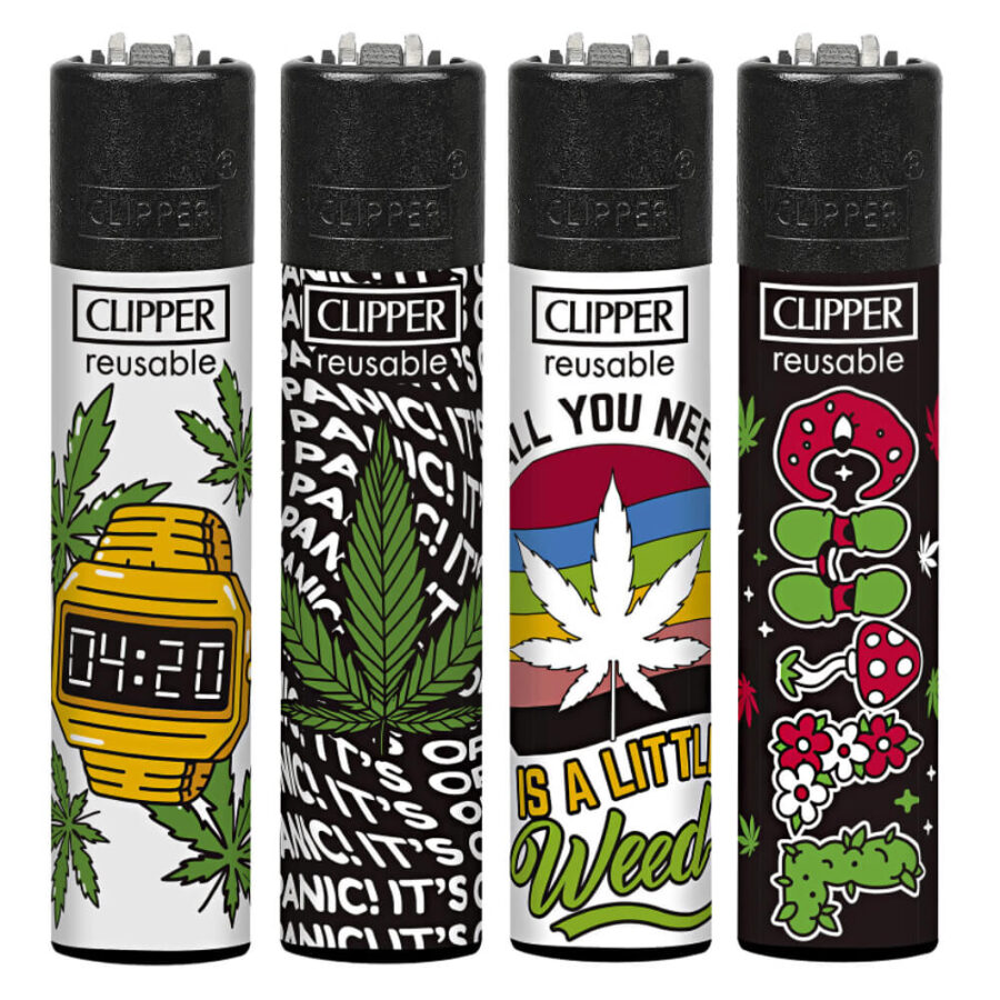 Clipper Feuerzeuge Weed Time (24stk/display)