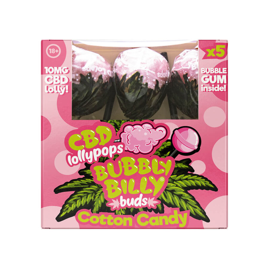 Bubbly Billy Buds CBD Lutscher Zuckerwatte 5 Stück pro Packung (12stk/display)