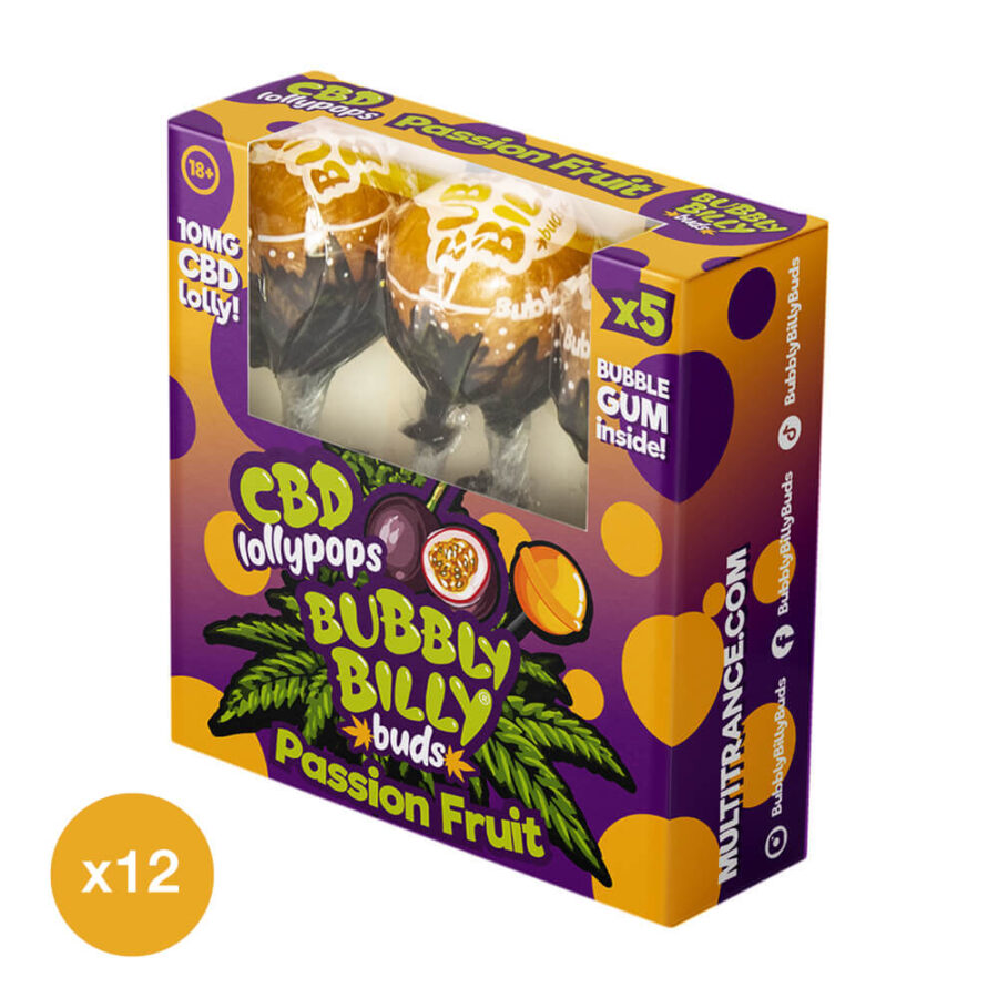 Bubbly Billy Buds CBD Lutscher Saure Himbeere 5 Stück pro Packung (12stk/display)