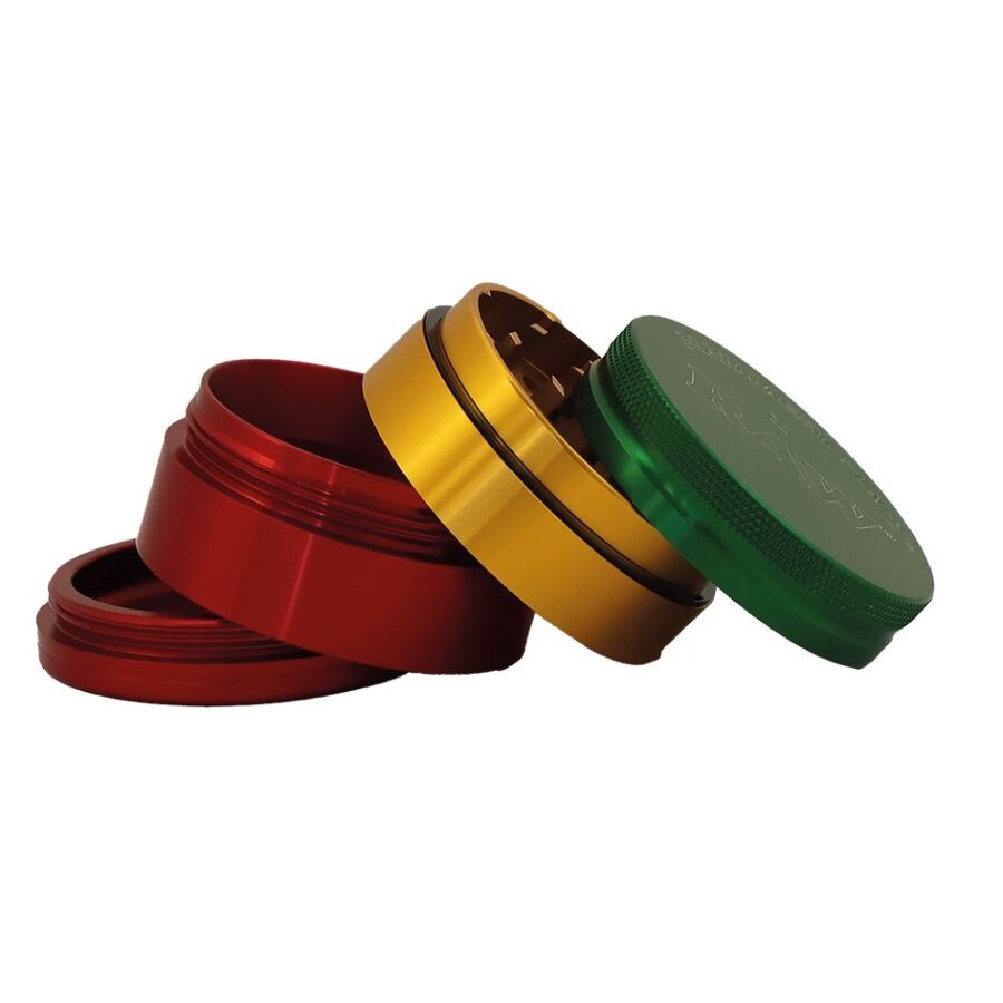 RAW Hammer Craft Aluminium Grinder Medium Rasta 4-teilig - 55mm