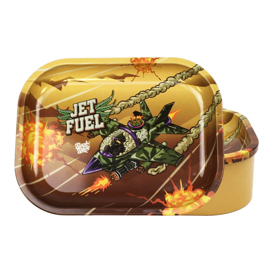 Best Buds Dünne Metall Box Rolling Tray mit Storage Jet Fuel