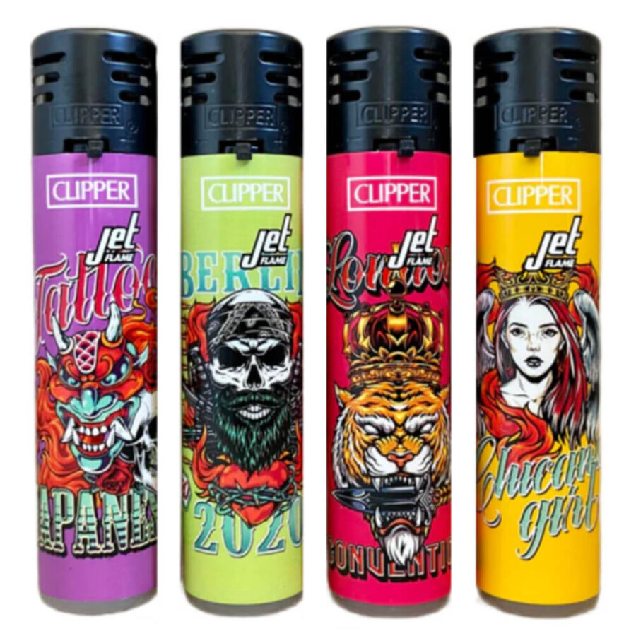 Clipper Sturmfeuerzeug mit Jet Flamme Ink 4 Life (24Stk/Display)