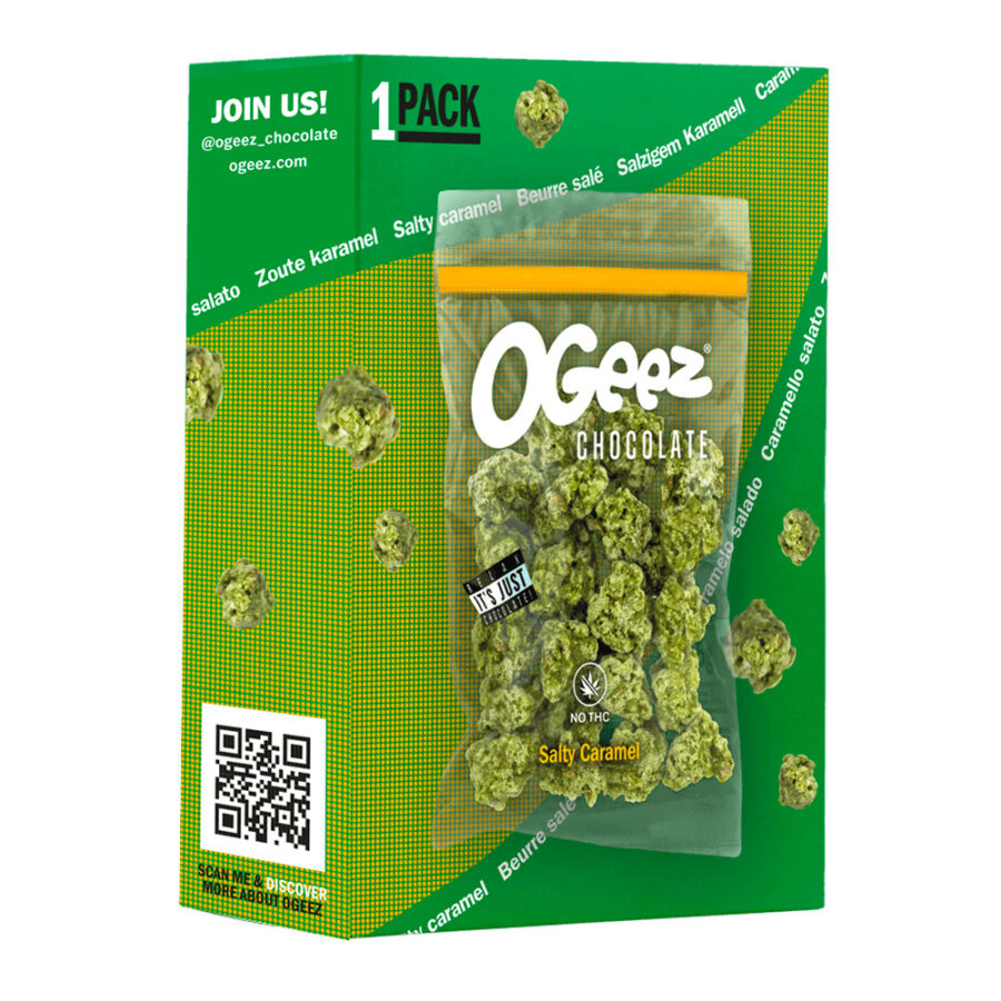 Ogeez 1-Pack Salty Caramel Chocolate con Forma de Cannabis (35g)