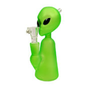 Alien Figur Bong Grün Dickes Glas 17cm