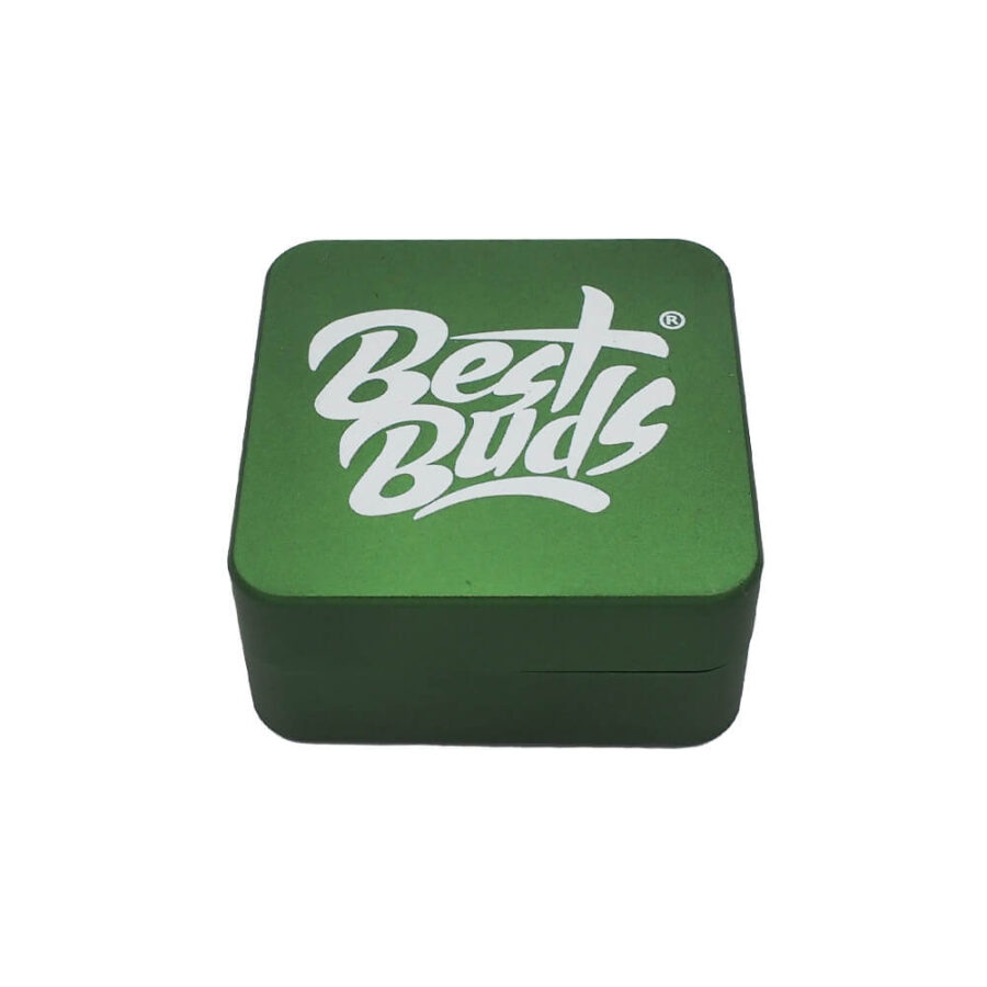 Best Buds Flacher Quadratischer Aluminium Grinder Grass 2 Teile (50mm)