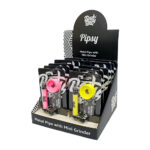 Best Buds Pipsy Kunststoff-Metall Pfeife mit Mini Grinder verschiedene Farben (12Stk/Display)