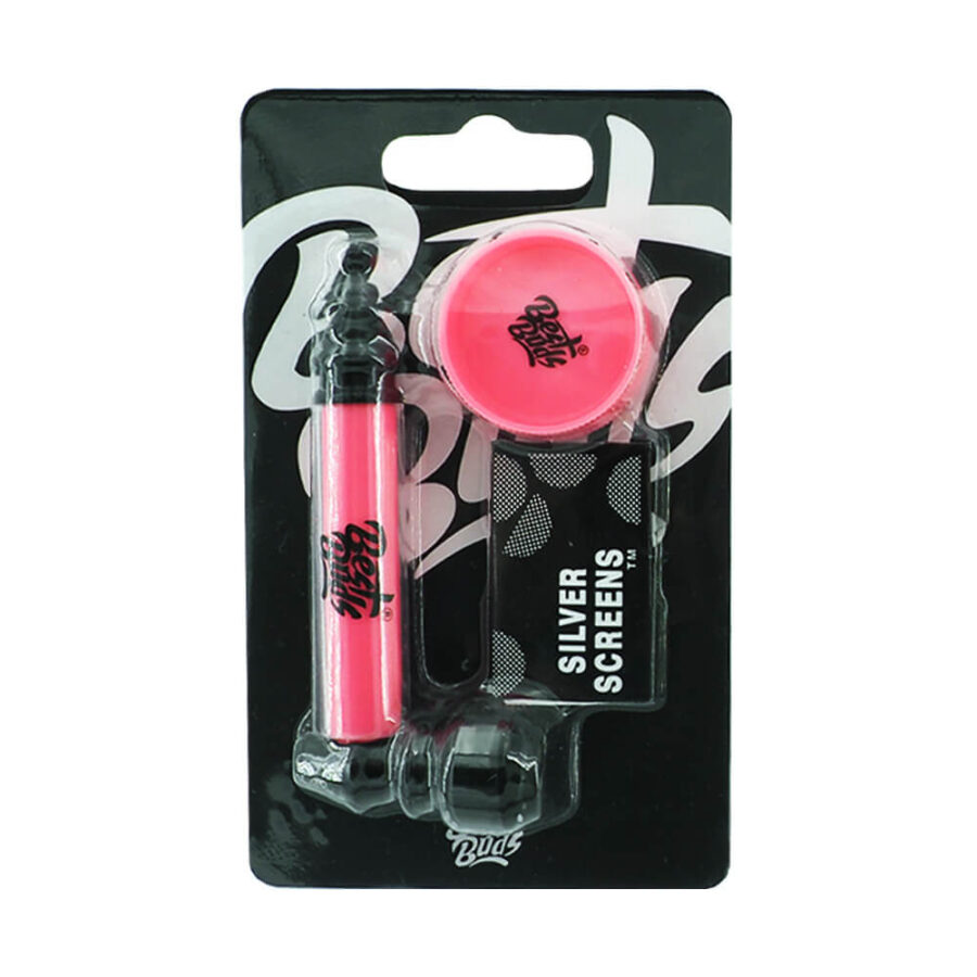 Best Buds Pipsy Kunststoff-Metall Pfeife mit Mini Grinder verschiedene Farben (12Stk/Display)