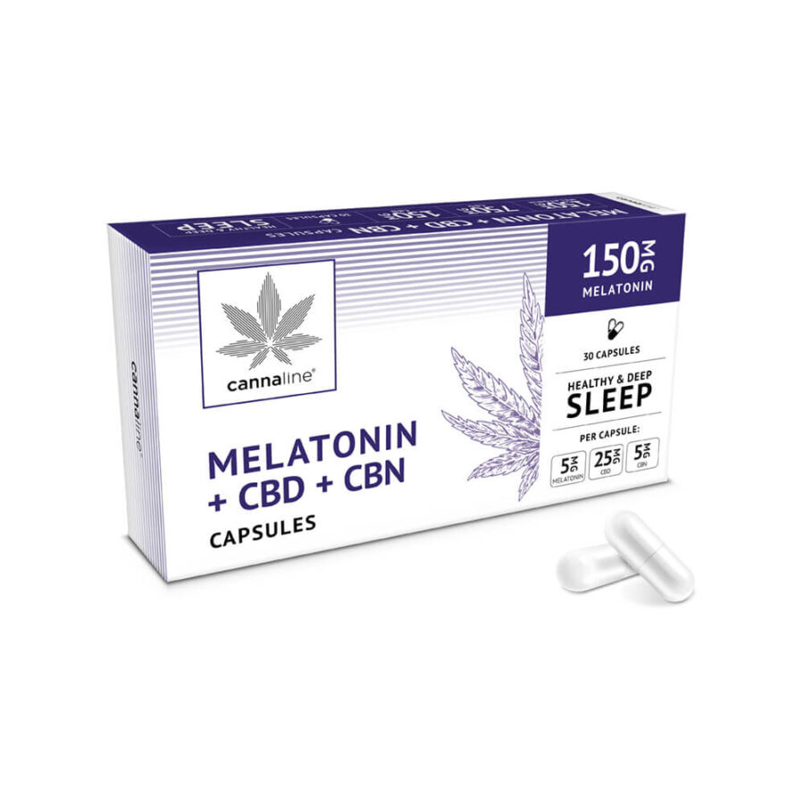 Cannaline Melatonin Kapseln mit CBD und CBN (30 Kapseln)