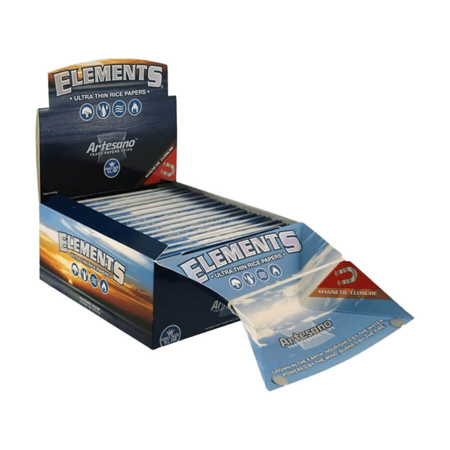 Elements Artesano Kingsize Slim Papers + Tips + Tray (15stk/display)