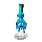 Handgemachte Bong aus Cristal-Ton blau 22cm