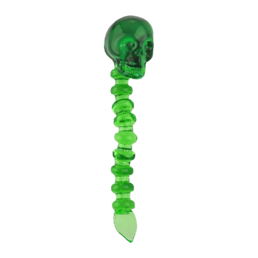 Grüner Totenkopf Dabber aus Glas