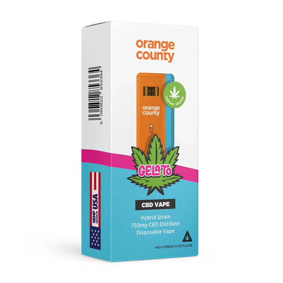 Orange County CBD Cali Einweg Vape 750mg CBD Gelato (10stk/display)