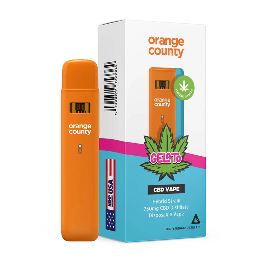 Orange County CBD Cali Einweg Vape 750mg CBD Gelato (10stk/display)