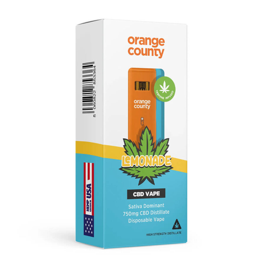 Orange County CBD Cali Einweg Vape 750mg CBD Lemonade (10stk/display)