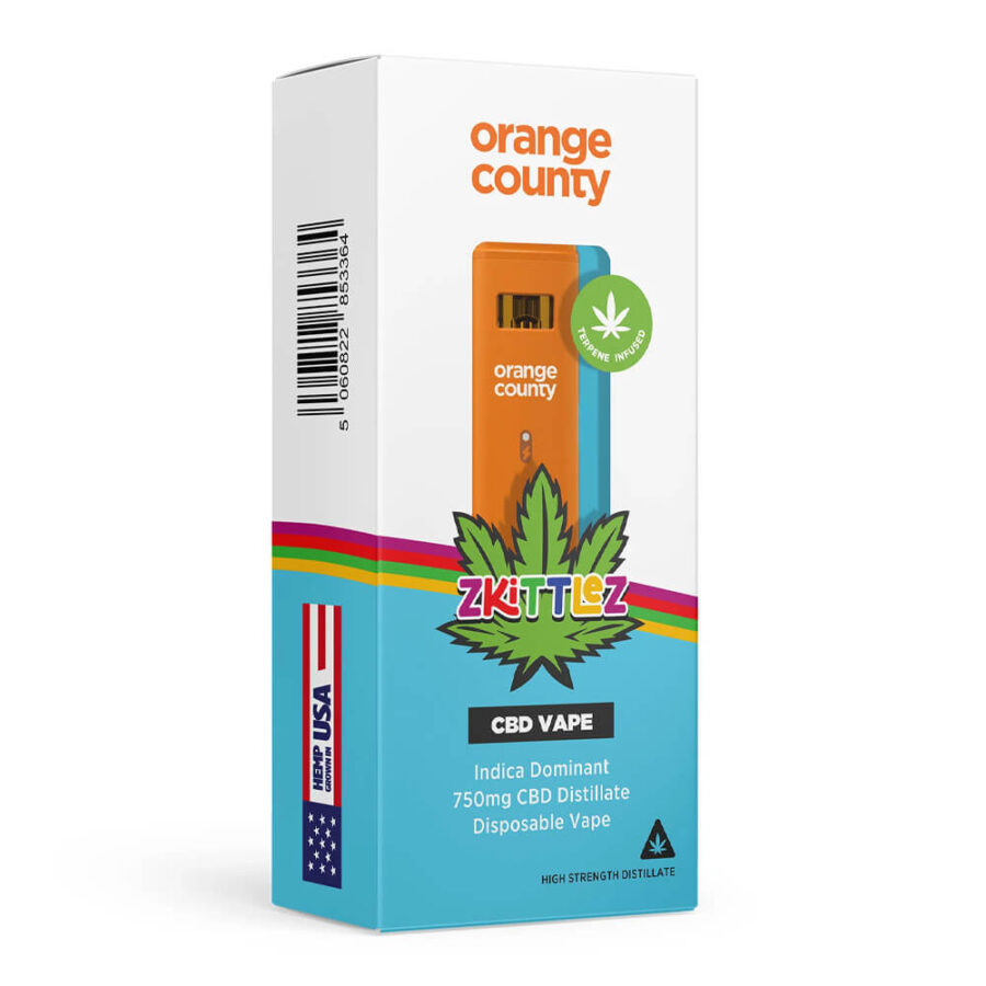 Orange County CBD Cali Einweg Vape 750mg CBD Zkittlez (10stk/display)