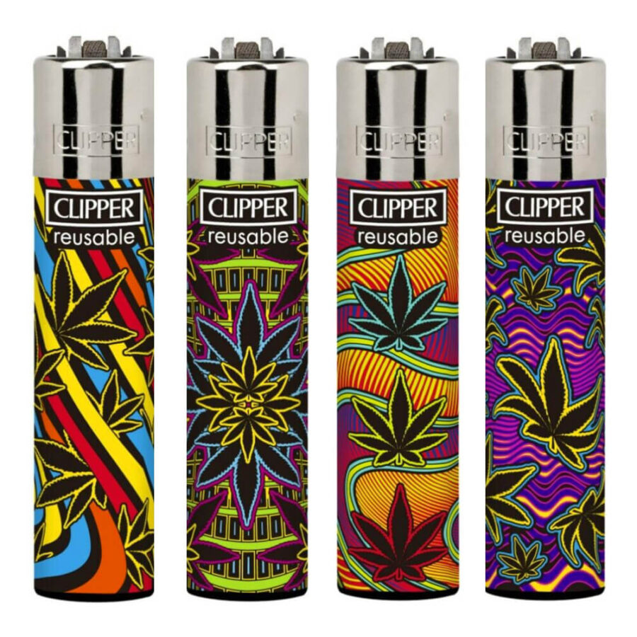 Clipper Feuerzeuge Neon Leaves 6 (24stk/display)