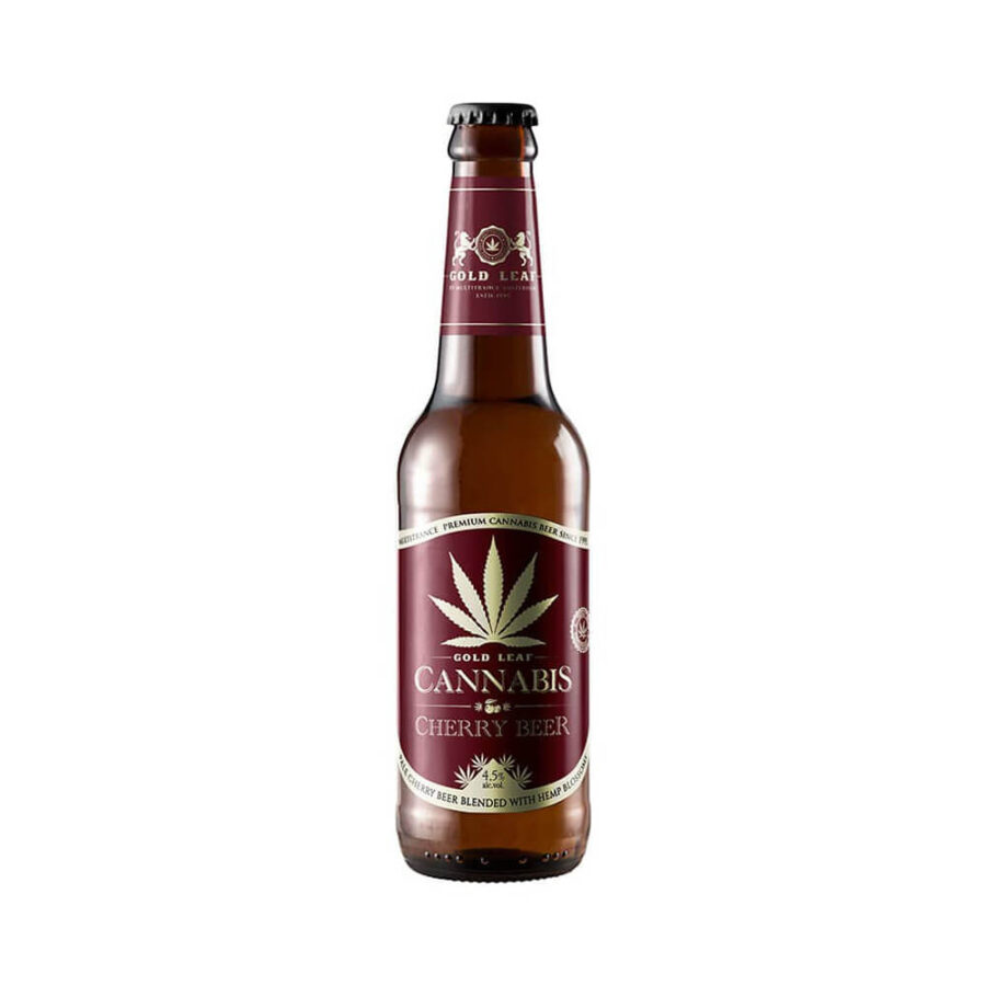 Bier mit Cannabis und Kirschgeschmac 4.5% Gold Leaf 330ml (54 Kisten/1.296 Biere)